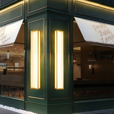 LED壁燈特色簡(jiǎn)約方形電鍍拉絲不銹鋼壁燈戶外小區(qū)墻壁掛燈批發(fā)